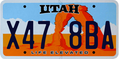 UT license plate X478BA