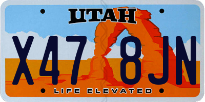 UT license plate X478JN