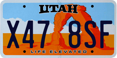 UT license plate X478SF