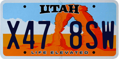 UT license plate X478SW