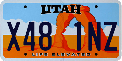 UT license plate X481NZ