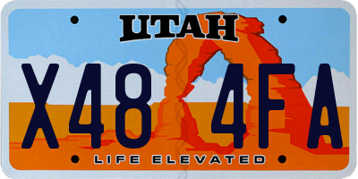 UT license plate X484FA