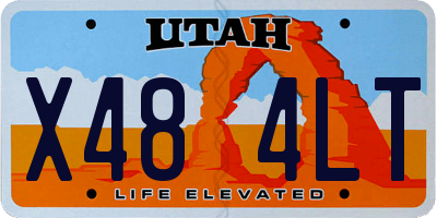 UT license plate X484LT