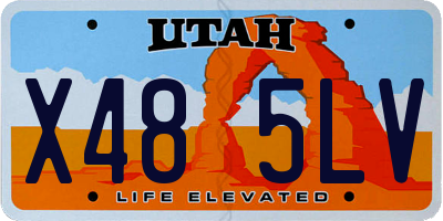 UT license plate X485LV