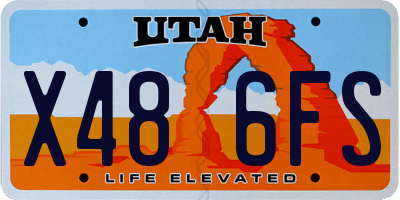 UT license plate X486FS