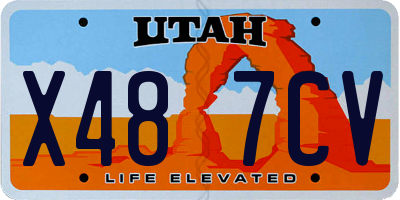 UT license plate X487CV