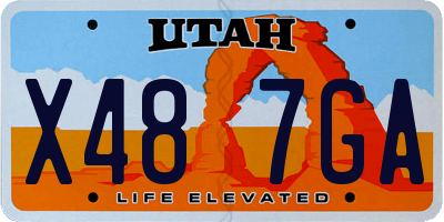 UT license plate X487GA