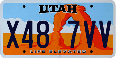 UT license plate X487VV