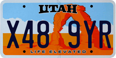 UT license plate X489YR