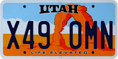 UT license plate X490MN