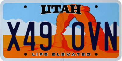 UT license plate X490VN