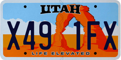 UT license plate X491FX