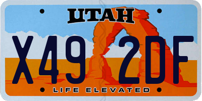 UT license plate X492DF