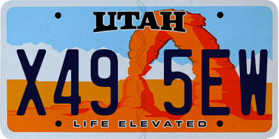 UT license plate X495EW