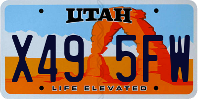 UT license plate X495FW
