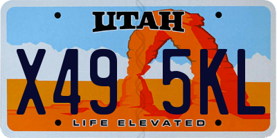 UT license plate X495KL
