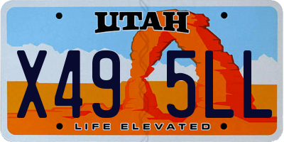 UT license plate X495LL