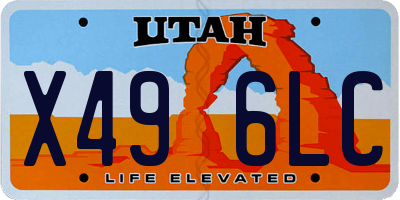 UT license plate X496LC