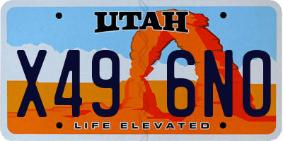 UT license plate X496NO
