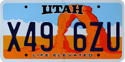 UT license plate X496ZU