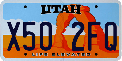 UT license plate X502FQ