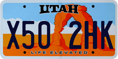 UT license plate X502HK