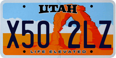 UT license plate X502LZ