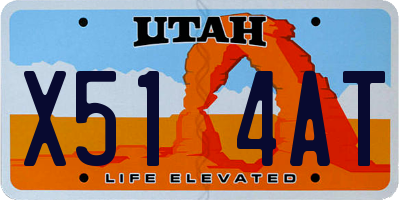 UT license plate X514AT