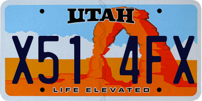 UT license plate X514FX