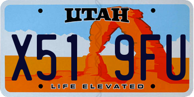 UT license plate X519FU