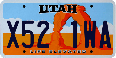 UT license plate X521WA