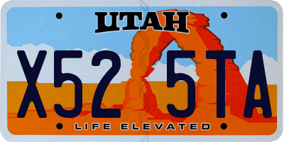UT license plate X525TA