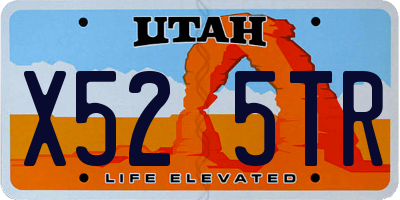 UT license plate X525TR