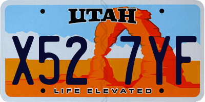 UT license plate X527YF