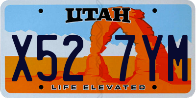 UT license plate X527YM