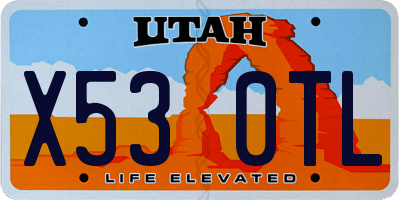 UT license plate X530TL