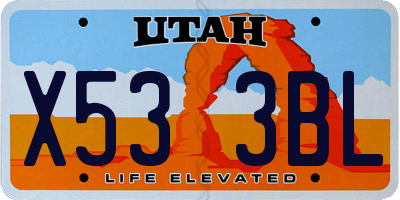 UT license plate X533BL