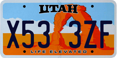 UT license plate X533ZF