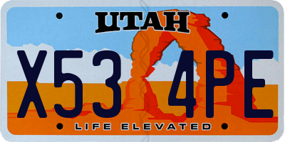UT license plate X534PE