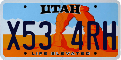 UT license plate X534RH