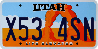 UT license plate X534SN