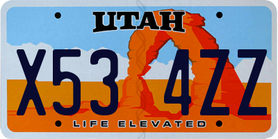UT license plate X534ZZ