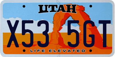 UT license plate X535GT