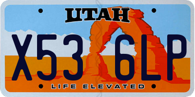 UT license plate X536LP