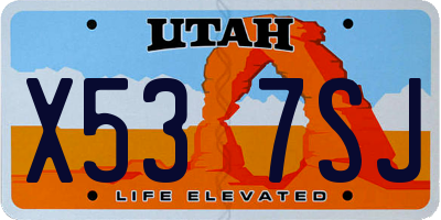 UT license plate X537SJ