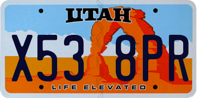 UT license plate X538PR