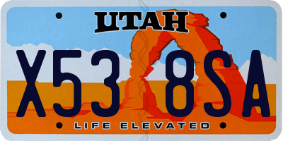 UT license plate X538SA