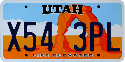 UT license plate X543PL