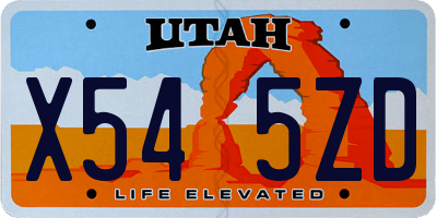 UT license plate X545ZD