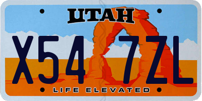 UT license plate X547ZL